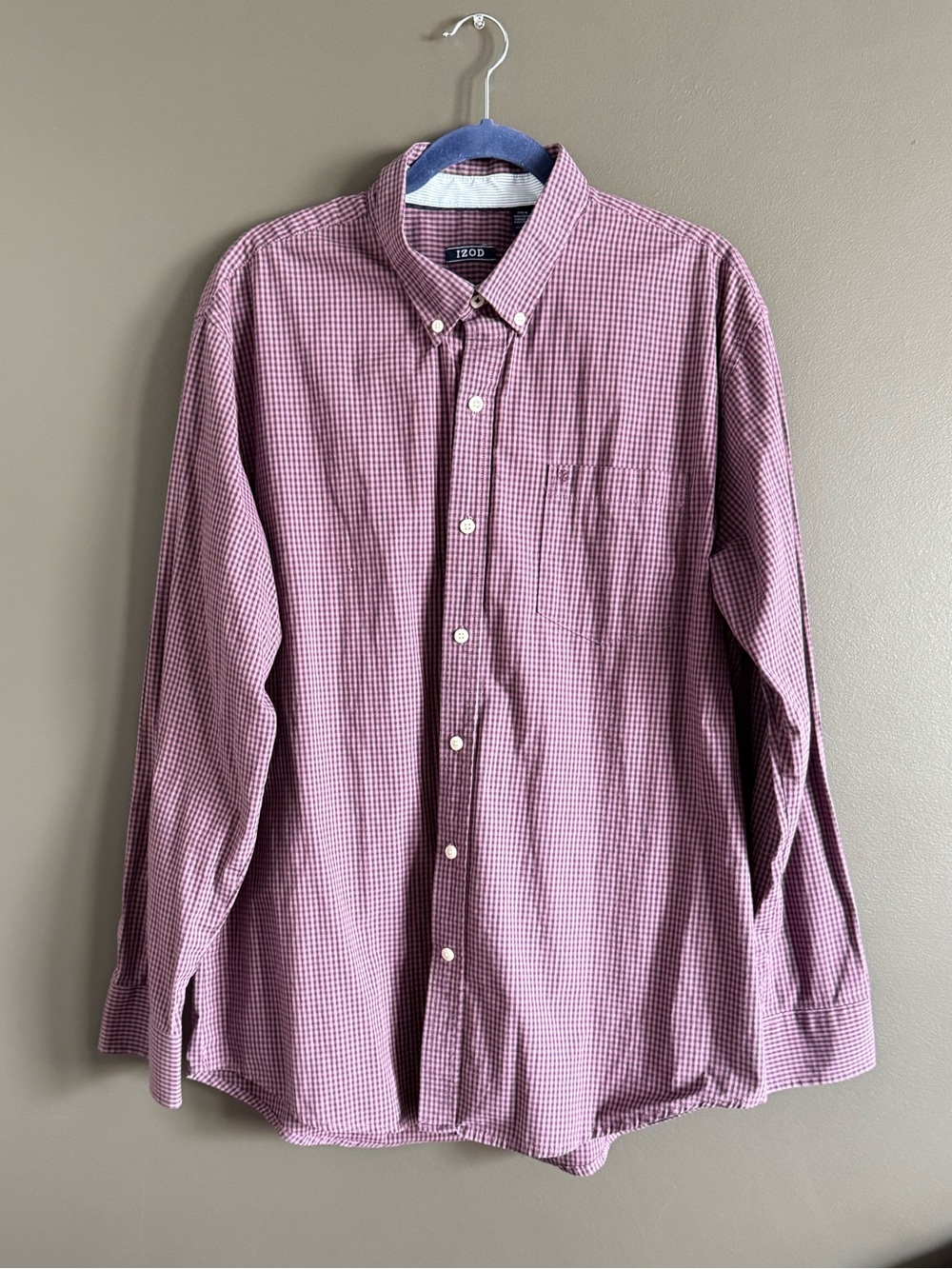 Men’s Izod Button-Down Dress Shirt - Wine color